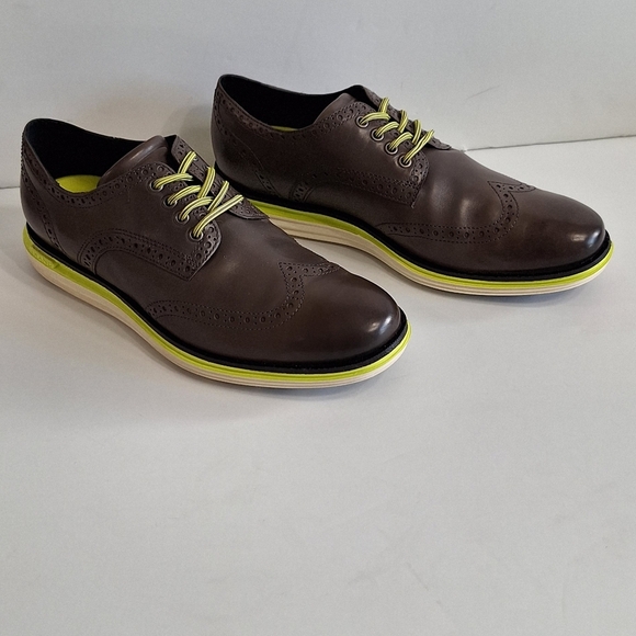 Cole Haan Oxford Original Grand Quiet Shade Lux Leather Brogue Wingtip Shoes- 8 - Picture 3 of 15
